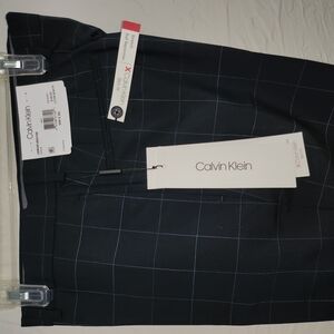 Calvin Klein Men's Dress Pants - Black with Blue Check